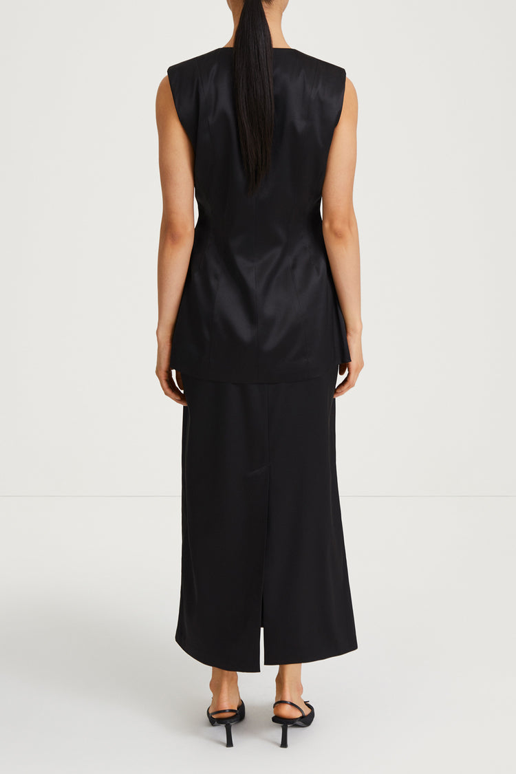 black satin vest stylein balina back