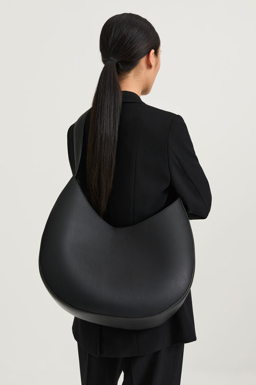 black shopper bag stylein yardly faux leather