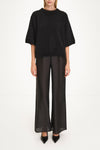 black short sleeve knit mohair stylein nemy model image