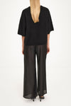 black short sleeve knit mohair stylein nemy model image back