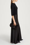black skirt long satin stylein michelle side