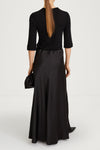 black skirt long satin stylein michelle back