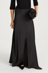 black skirt long satin stylein michelle close up
