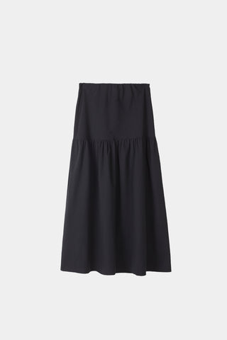 Mirella skirt ankle length flowing shape seersucker black stylein packshot