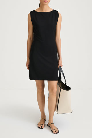 Black sleevless short Julie dress stylein model image front