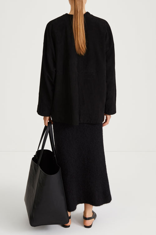 black suede jacket stylein vana back