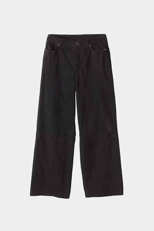 suede trousers black stylein victory front