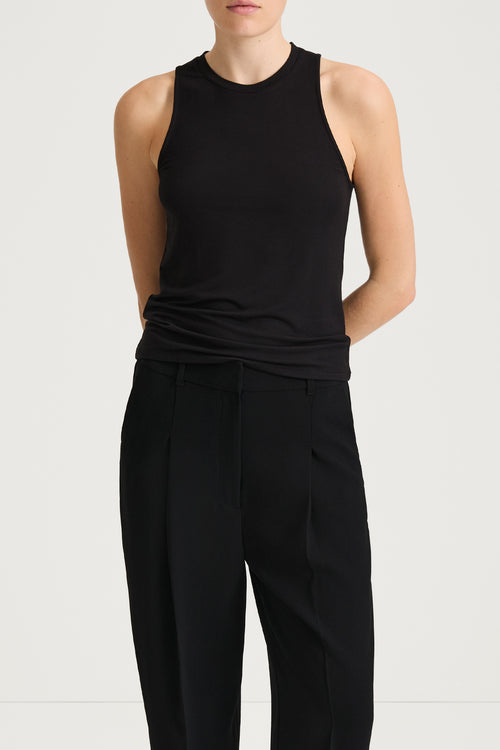 black tank top stylein case close up