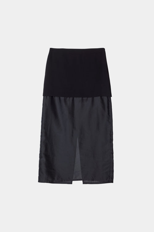 Bardi skirt sheer layered ankle length black stylein packshot