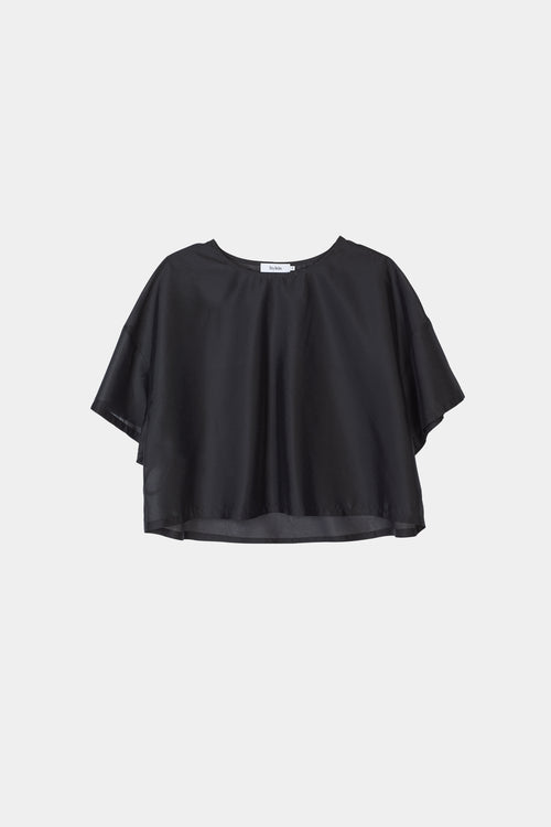 Berra top sheer cropped loose fitting black stylein packshot