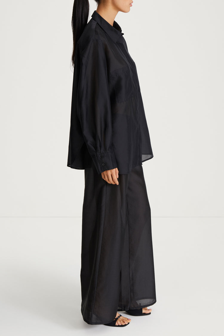 sheer black trousers bitonto stylein side