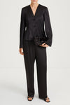 black satin trousers long stylein marialong model image