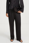 black satin trousers long stylein marialong close up
