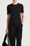 black tshirt jersey stylein chambers close up