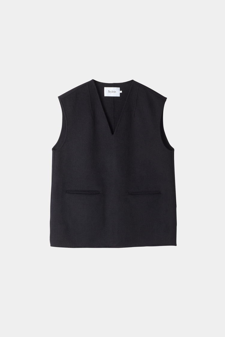 black vest wool stylein tatum packshot