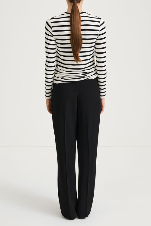 black white striped jersey long sleeve top stylein classics canvey back