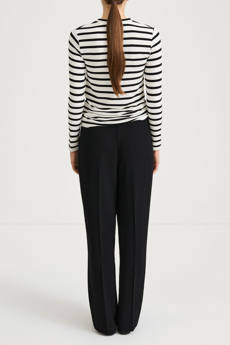 black white striped jersey long sleeve top stylein classics canvey back