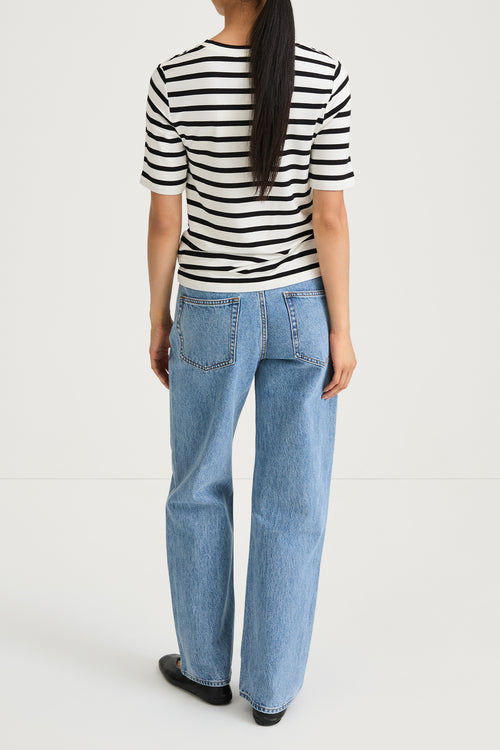 black white striped jersey t shirt stylein chambers back