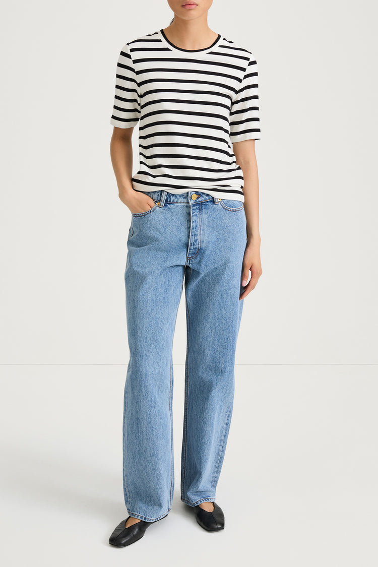 black white striped jersey t shirt stylein chambers front