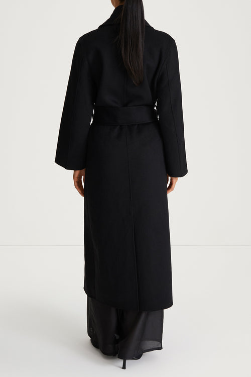 black wool coat long stylein thiene back