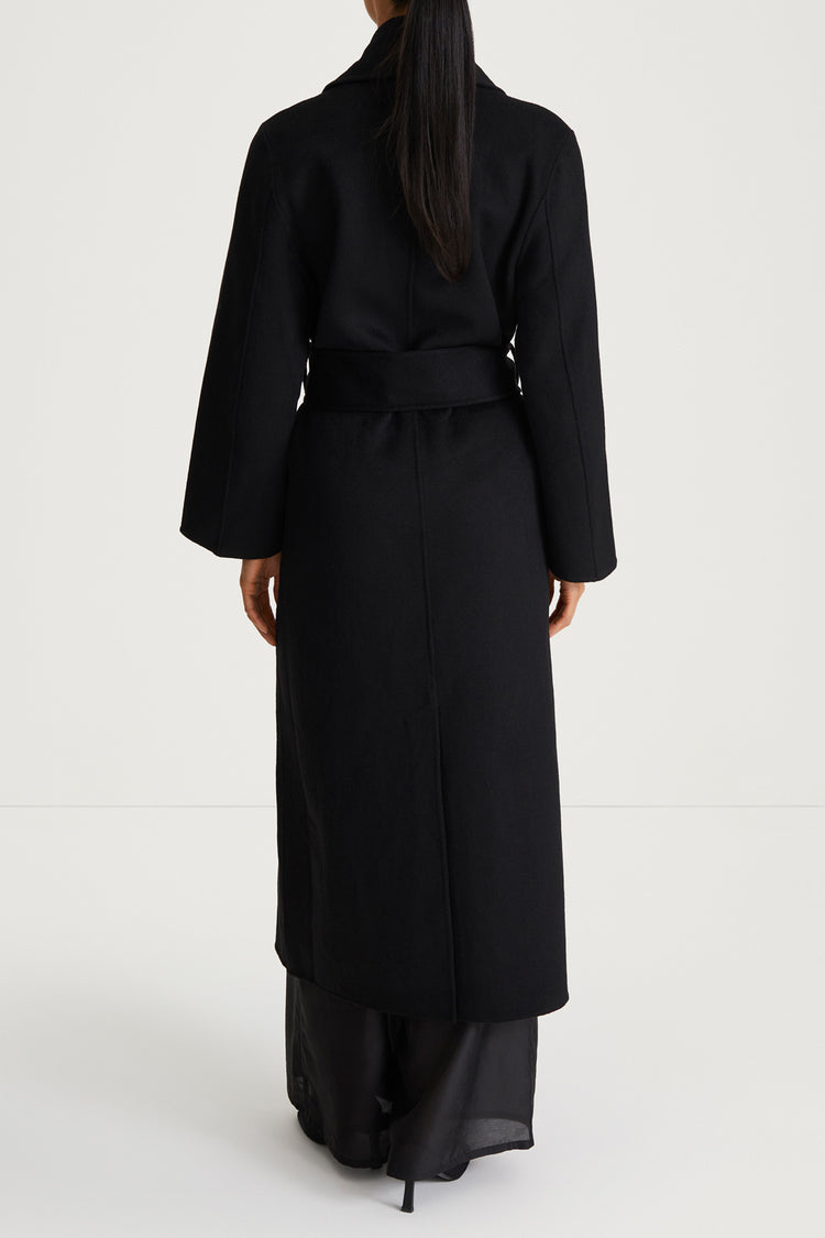 black wool coat long stylein thiene back