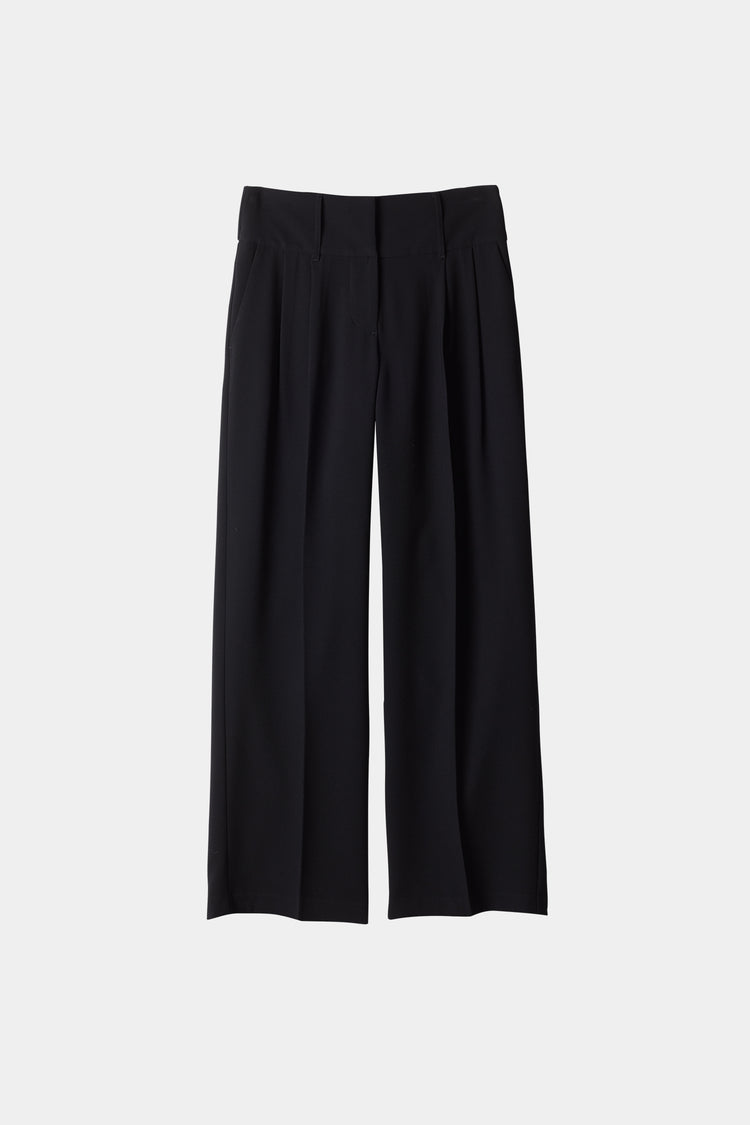RELAXED PLEATED TROUSERS - BLAKE BLACK