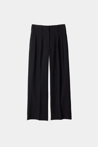 RELAXED PLEATED TROUSERS - BLAKE BLACK