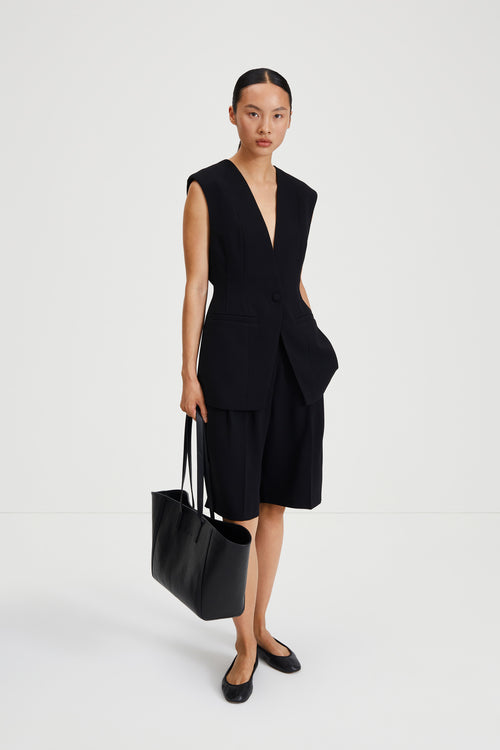 Briella blazer vest cinched waist black stylein front image