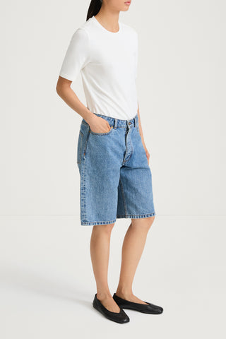 blue denim shorts stylein kim side