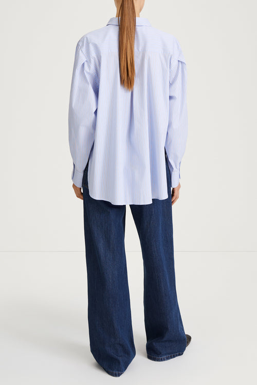 blue stripe shirt womenswear stylein jansell back