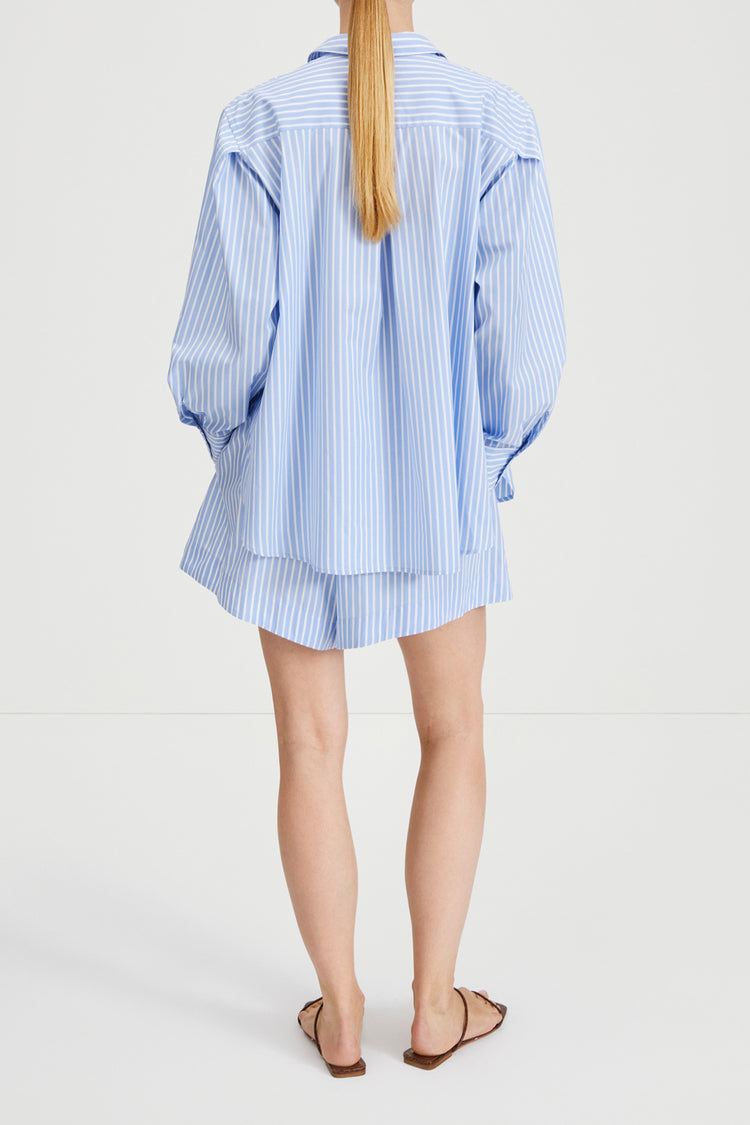 Jojo shorts flared blue white stripe stylein back image