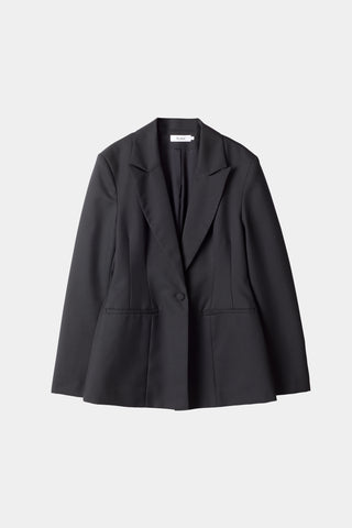Bovino blazer tailored cinched waist delicate shoulder pads black stylein packshot
