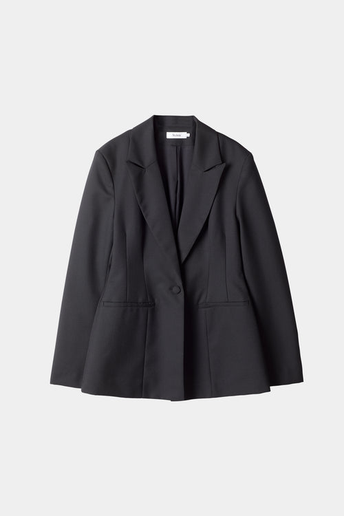 Bovino blazer tailored cinched waist delicate shoulder pads black stylein packshot