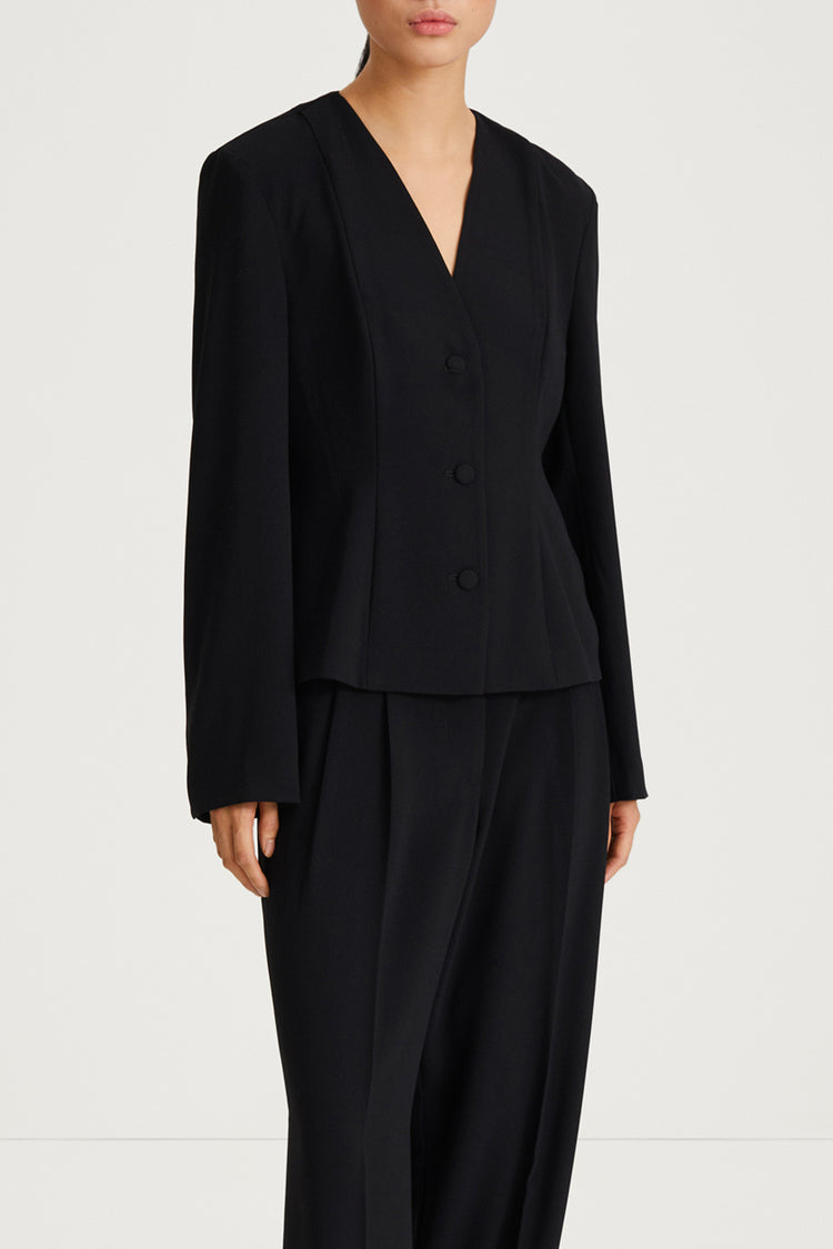 black blouse crepe stylein briar close up