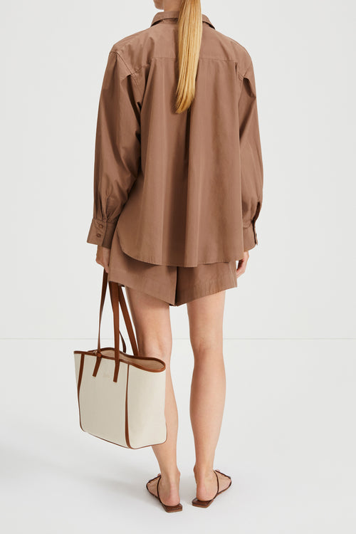 Jojo shorts flared mud brown stylein back image