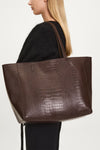 brown croc print shopper tote bag stylein yacht