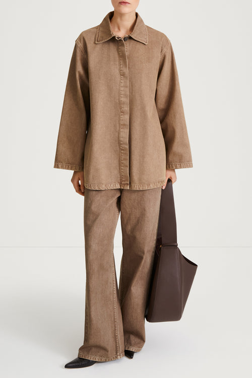 brown denim jacket stylein karen front