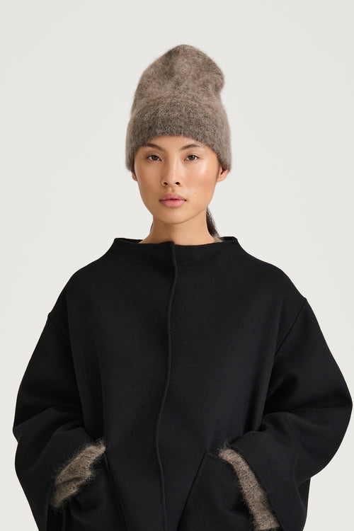 mohair knitted hat brown stylein nyla 