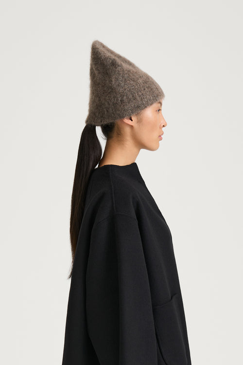 mohair knitted hat brown stylein nyla side