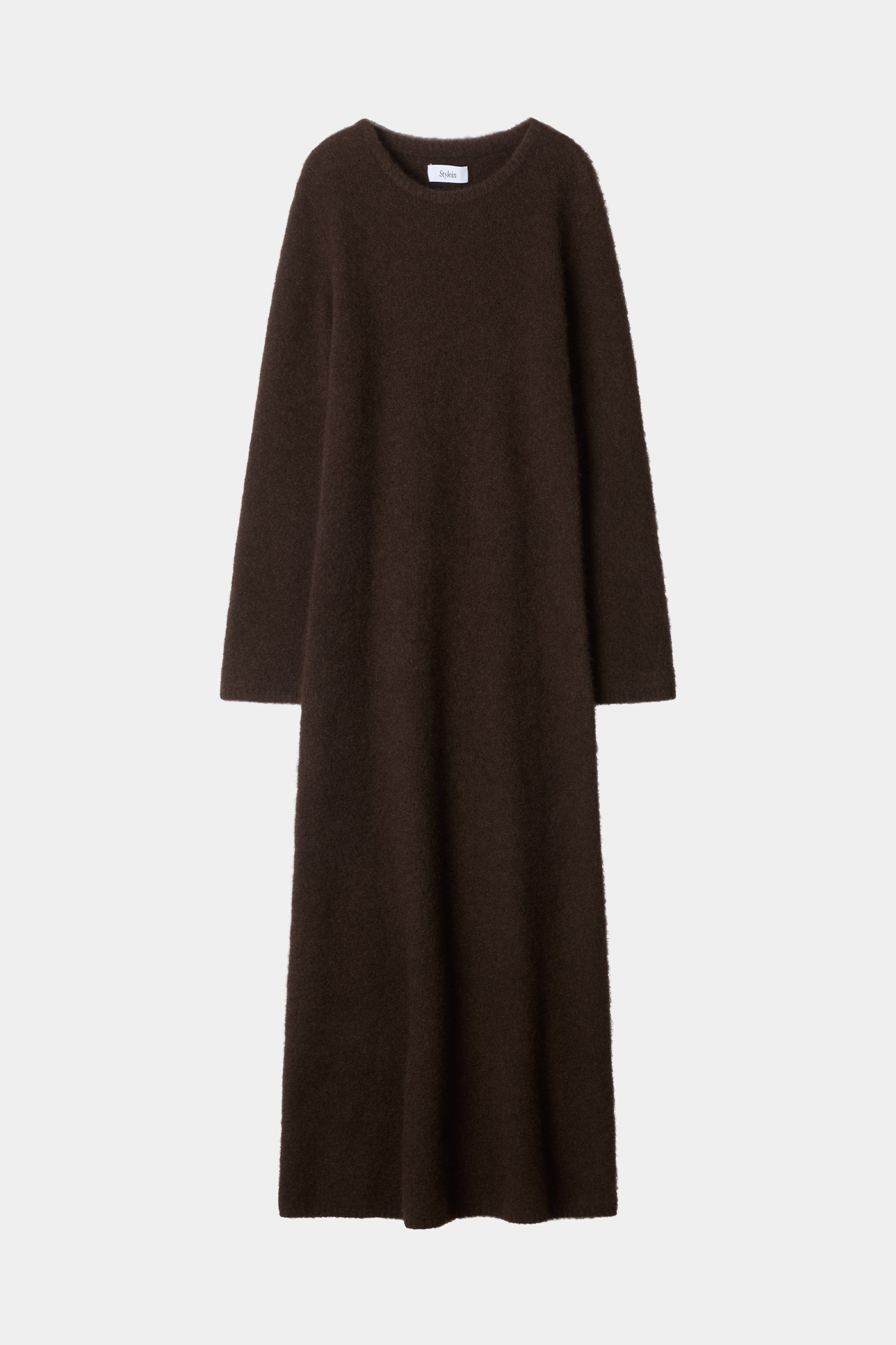 Alaina knitted long dress coffee stylein packshot
