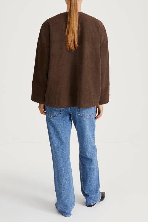 brown suede jacket stylein vana back