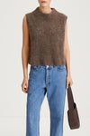 brown sweater short sleeve stylein nellie close up