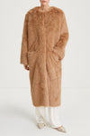 camel faux fur coat stylein haiza model image