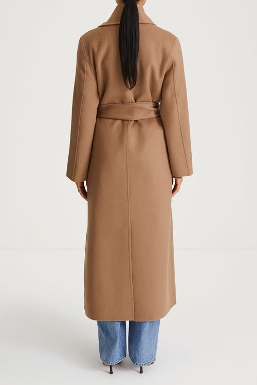 camel wool coat long stylein thiene back