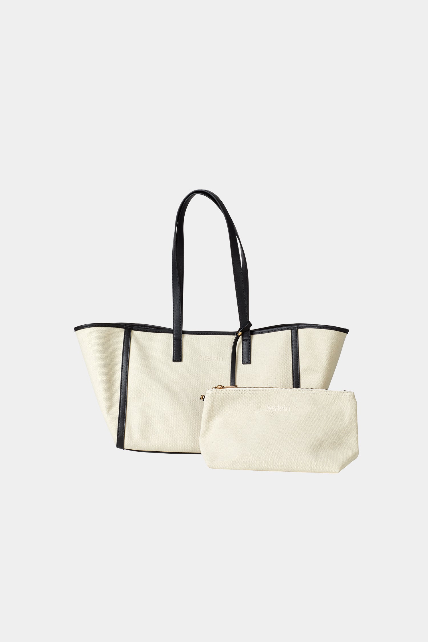 Yendi tote bag black canvas stylein packshot with pouch
