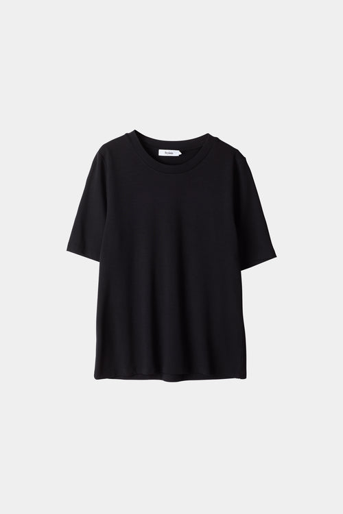 Chambers top jersey round neckline narrow sleeves black stylein front image
