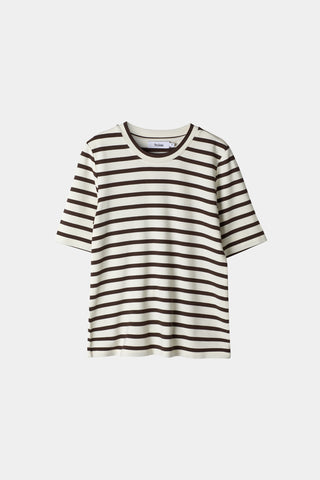 chambers top jersey round neck narrow sleeves brown stripe stylein packshot