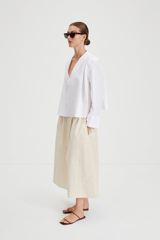 Javeria blouse vneck longsleeve white stylein side image