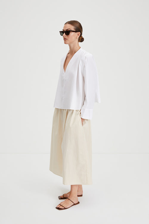 Javeria blouse vneck longsleeve white stylein side image