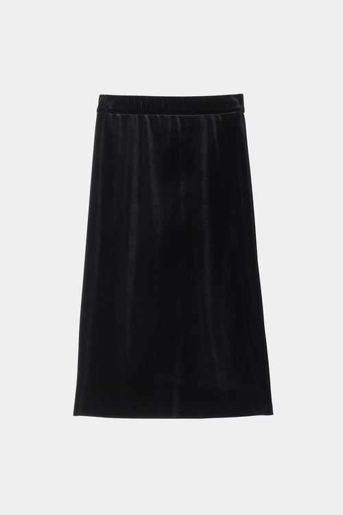 Claudi long skirt maxi velvet slight flare black stylein packshot